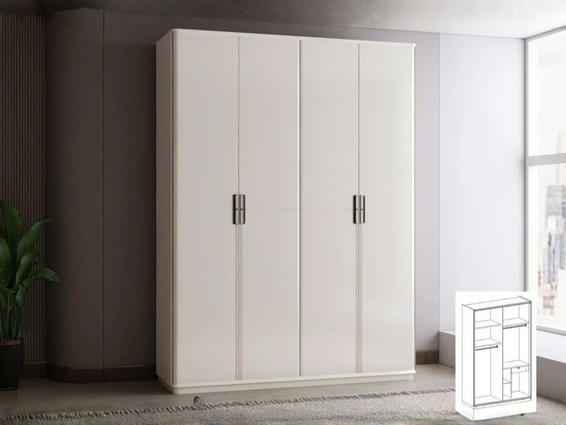 Tủ Áo 4 Cánh Hiện Đại TU6801-4
