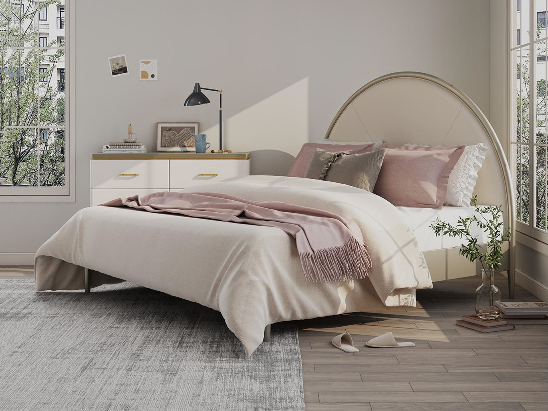 Giường ngủ 1m8 phong cách Mỹ giá khoảng 19 triệu đồng tại Gia Khánh