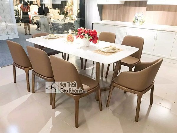 Bộ bàn ăn gỗ óc chó mặt đá PAKT012-20