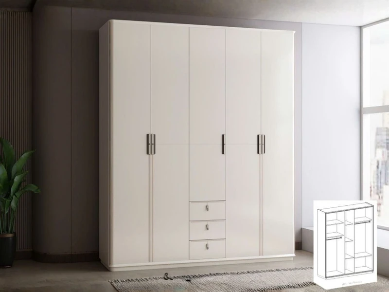 Tủ Áo Hiện Đại 5 Cánh TU6815-5
