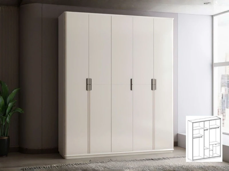 Tủ Áo 5 Cánh Hiện Đại TU6805-5