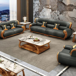 Toàn cảnh bộ sofa gỗ Mun SBF311-124 trong không gian phòng khách hiện đại, sang trọng. Bộ sofa gồm một băng dài, một băng…