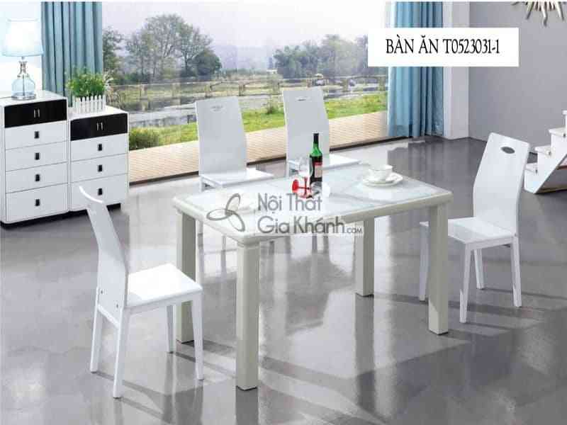 Bàn ăn mặt kính vân rạn T0523031-1