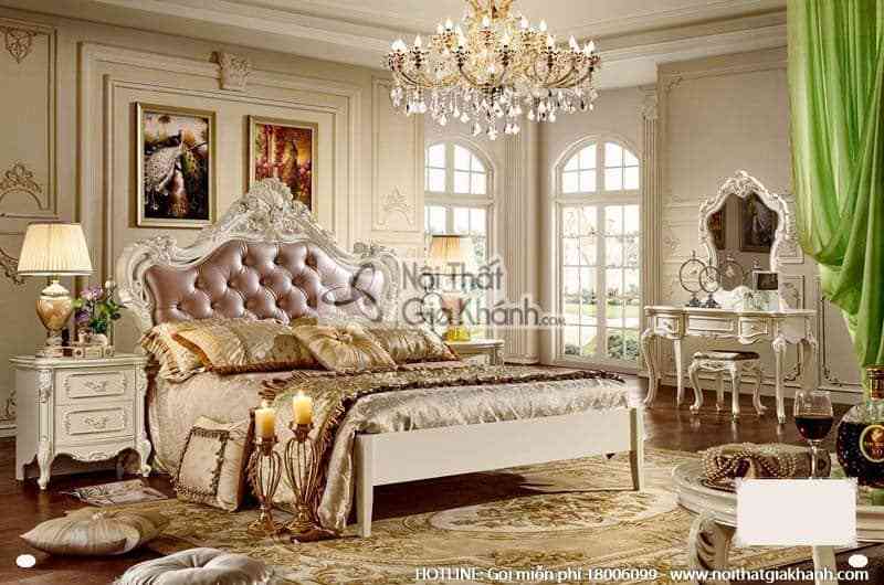 Bộ giường ngủ 1m8 tinh tế phong cách Pháp 8810ABG