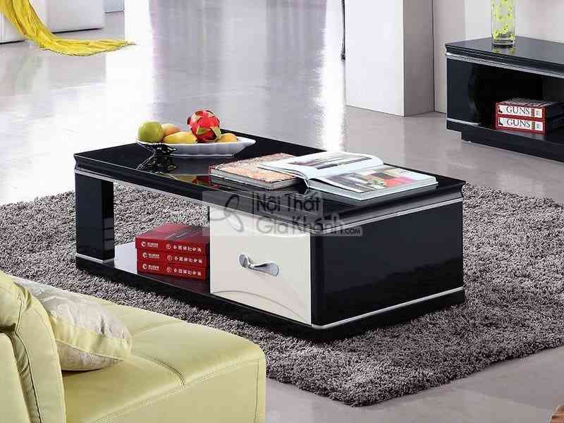 Bàn trà mặt kính màu đen cho phòng khách