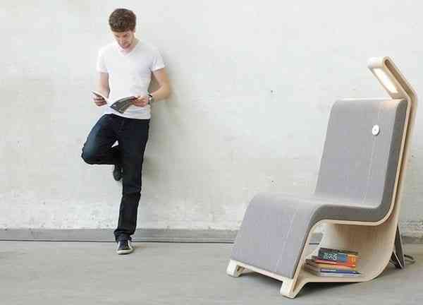 Ghế đọc sách kết hợp không gian lưu trữ thông minh bên dưới