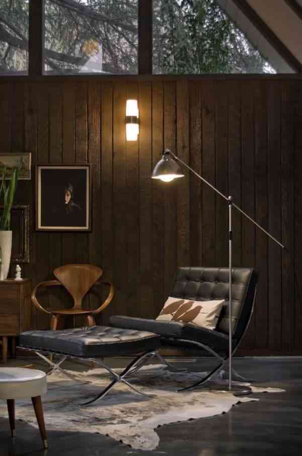 Ghế sofa nằm đọc sách bọc da kiểu Barcelona thiết kế cổ điển