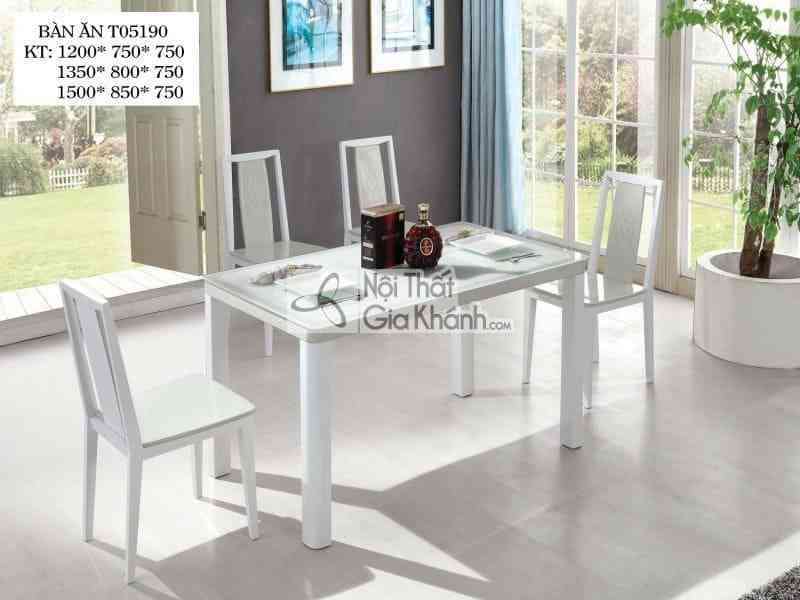 Bàn ăn mặt kính hoa T05190-1