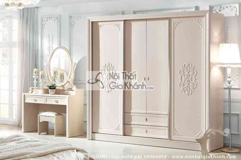 Tủ áo cánh lùa kết hợp mở và ngăn kéo Hàn Quốc A685D