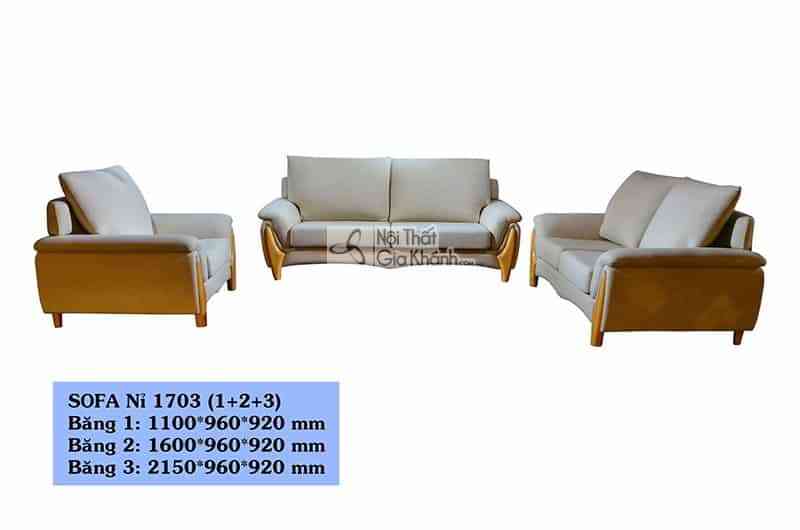 Bộ sofa tân cổ điển nỉ ba băng rời sang trọng cho phòng khách 1703SF