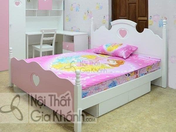 Giường ngủ trái tim hồng cho bé