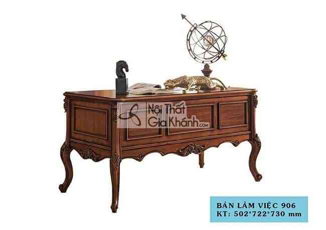 Bàn làm việc khung gỗ sồi tự nhiên phong cách tân cổ điển cho phòng giám đốc