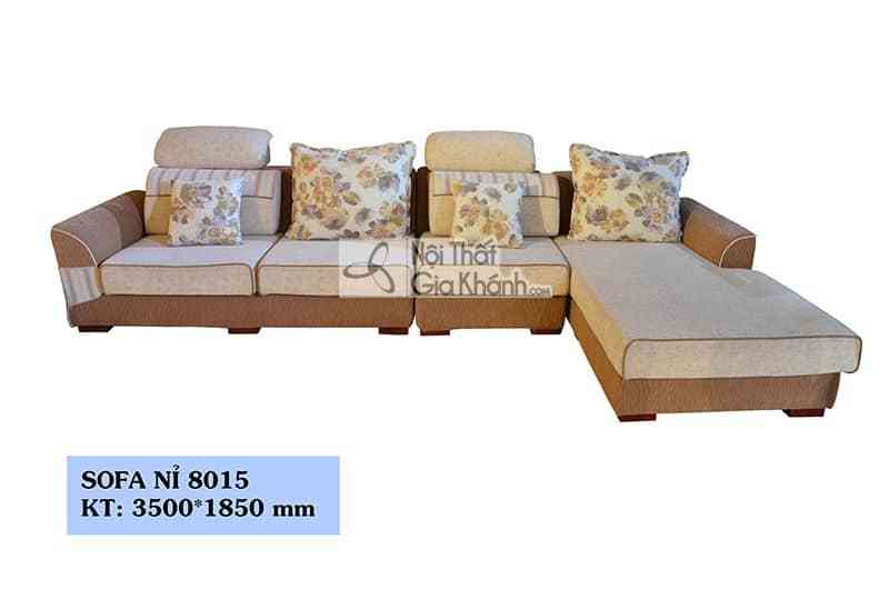 Sofa nỉ nhập khẩu tân cổ điển 3 băng góc trái cho phòng khách 8015SF3GT