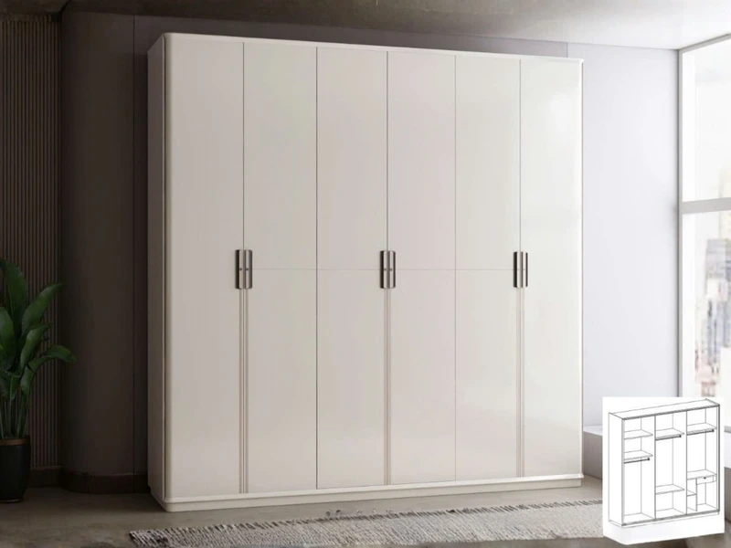 Tủ Áo 6 Cánh Sành Điệu Cho Phòng Ngủ TU6806-2