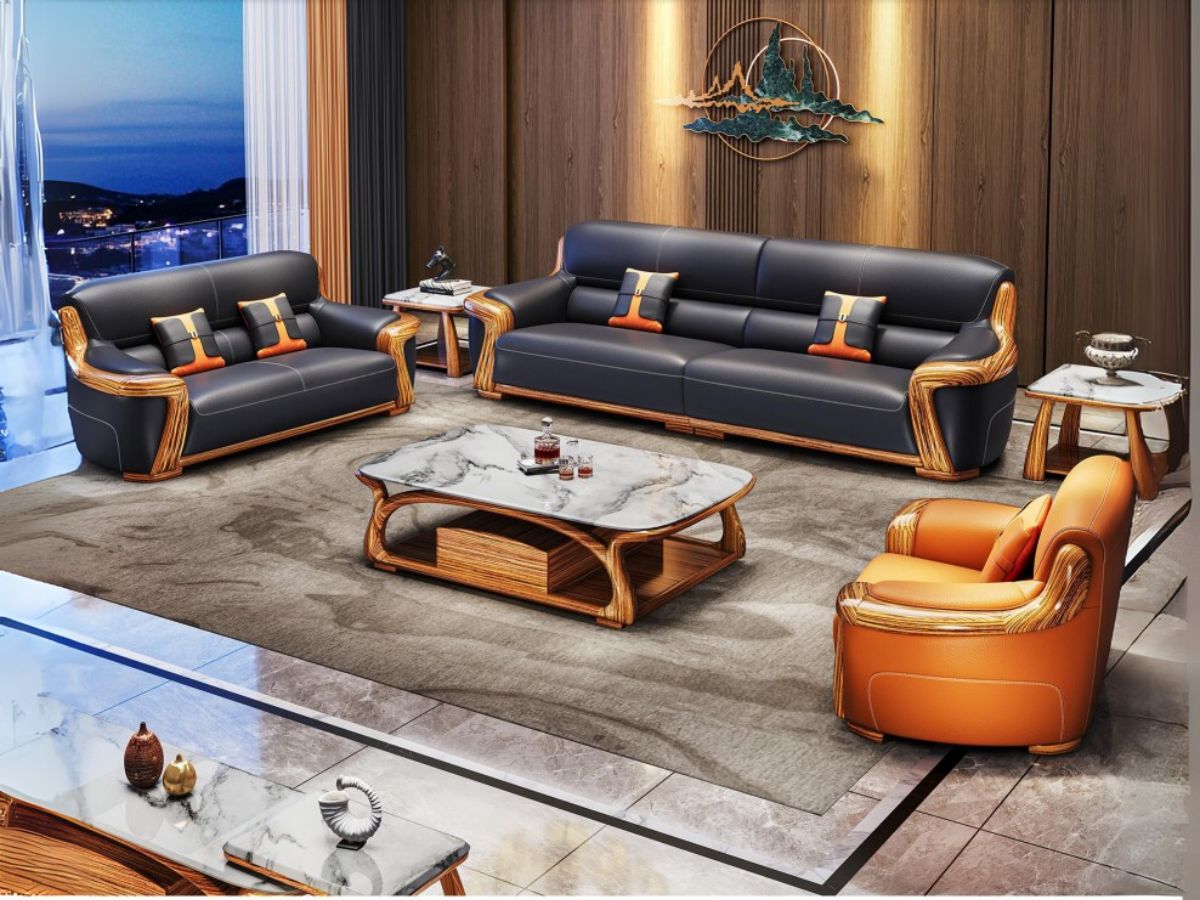 Bộ Sofa Gỗ Mun Nhập Khẩu SBF623-124