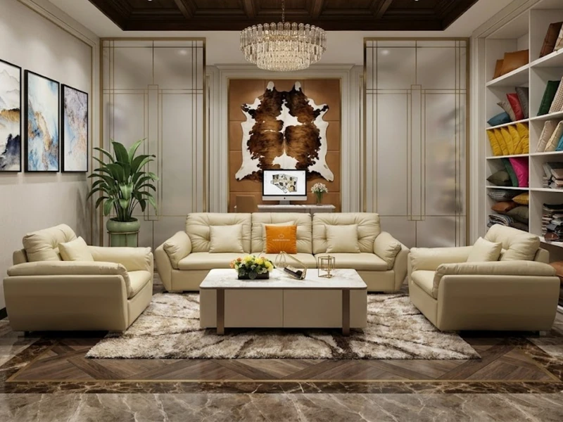 Bộ Sofa Da Sang Trọng Cho Phòng Khách SB-A07-113