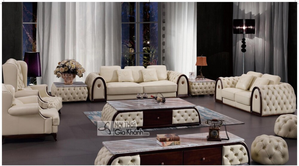 bo sofa ban tra ke ti vi dong bo tan co dien phong cach y v001sf 1