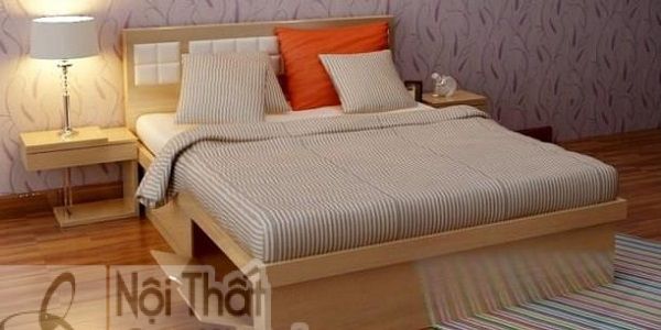 giá giường ngủ gỗ dổi chân mở