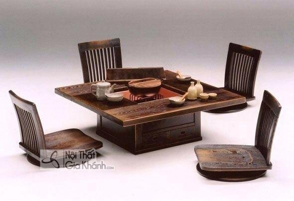 Bàn thấp có thiết kế mở ở giữa