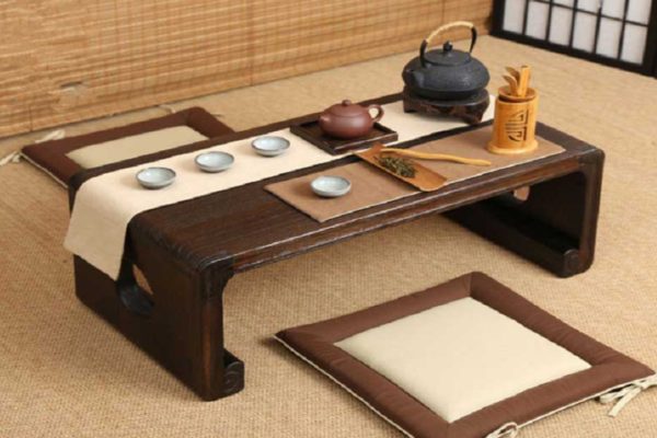 Mẫu bàn trà kiểu Nhật kết hợp bếp điện thông minh