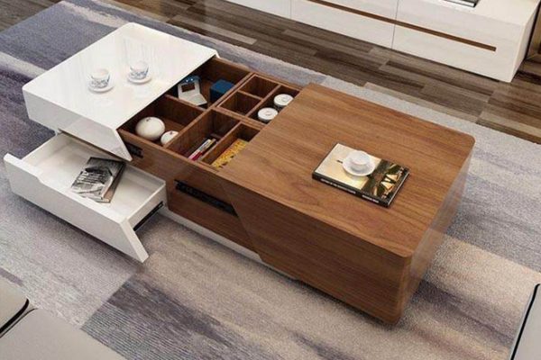 Mẫu bàn trà kiểu Nhật kết hợp bếp điện thông minh