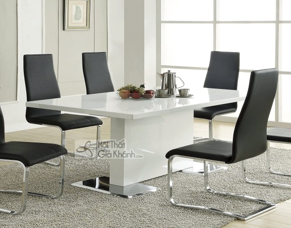 Bộ bàn ăn mặt đá chân nguyên khối chắc chắn bền bỉ
