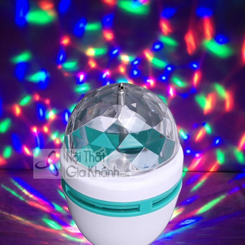 Đèn led trang trí 7 màu quả cầu xoay