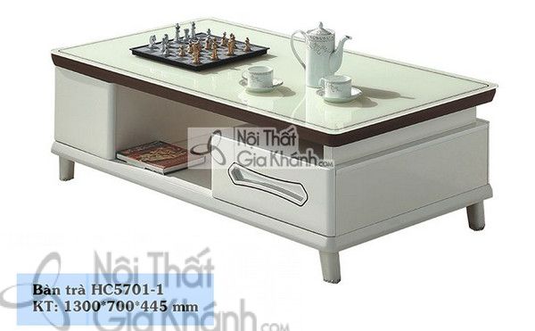 Bàn trà mặt kính cường lực 1m3 kiểu dáng hiện đại