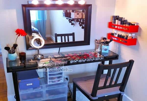 Bóng đèn tròn trang trí viền gương bàn trang điểm có đèn led