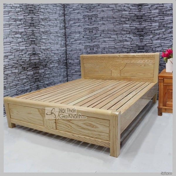 Giường gỗ sồi Nga 1m6 cho phòng ngủ nhỏ