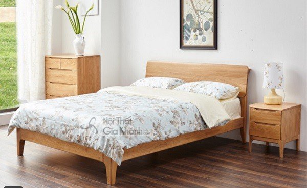 Giường gỗ sồi 1m8 cho phòng ngủ rộng