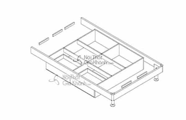 Hộc tủ dưới giường hộp gỗ dùng cất tạp chí, sách báo gọn gàng