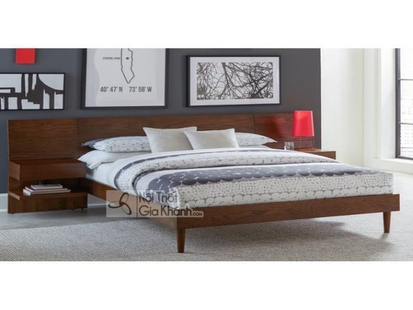 Mẫu 23: Kiểu giường gỗ liền khối với ngăn chứa đồ
