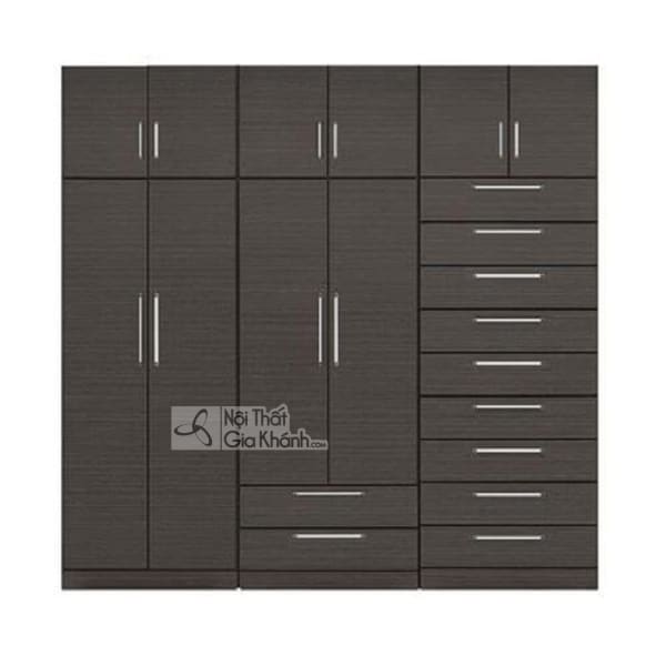 Tủ gỗ kiểu Nhật hiện đại nhiều ngăn tông màu tối