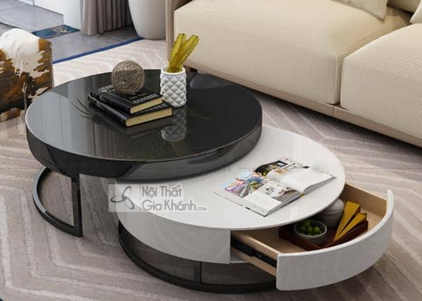 Bàn trà thông minh dạng tích hợp nhiều bộ phận nhỏ, ngăn kéo lưu trữ