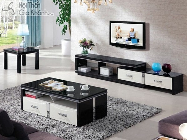 Cách bố trí bộ bàn trà kệ tivi phòng khách nhỏ hiệu quả