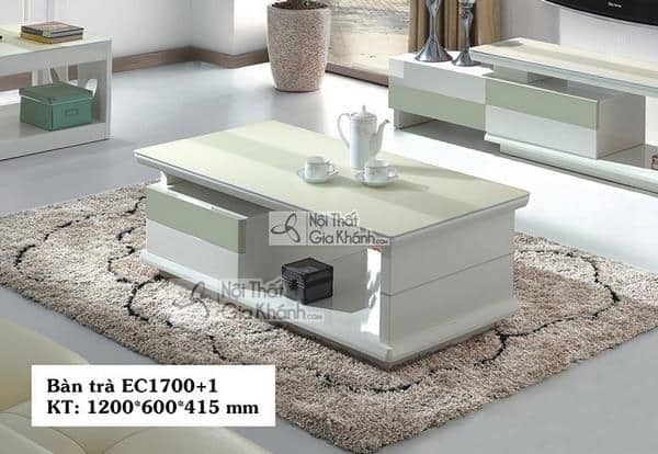 Bàn trà mặt kính có ngăn kéo tiện dụng