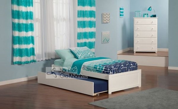 giường ngủ đơn đa năng sơn trắng