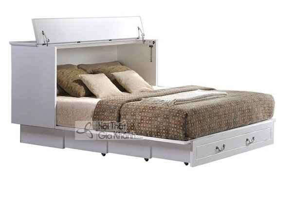 giường ngủ sơn trắng thiết kế sáng tạo