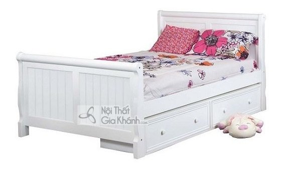 giường trắng hiện đại có ngăn kéo tiện nghi