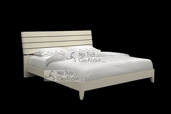 giường ngủ gỗ hiện đại màu trắng GI3307-15, đầu giường kẻ ngang
