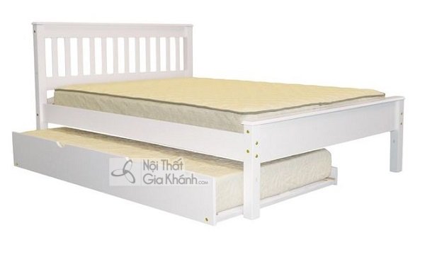 giường ngủ màu trắng 2 ngăn đơn giản