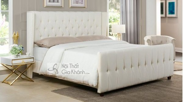 giường ngủ màu trắng thiết kế ấn tượng