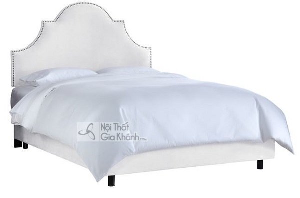 giường trắng dáng tân cổ điển tinh khôi