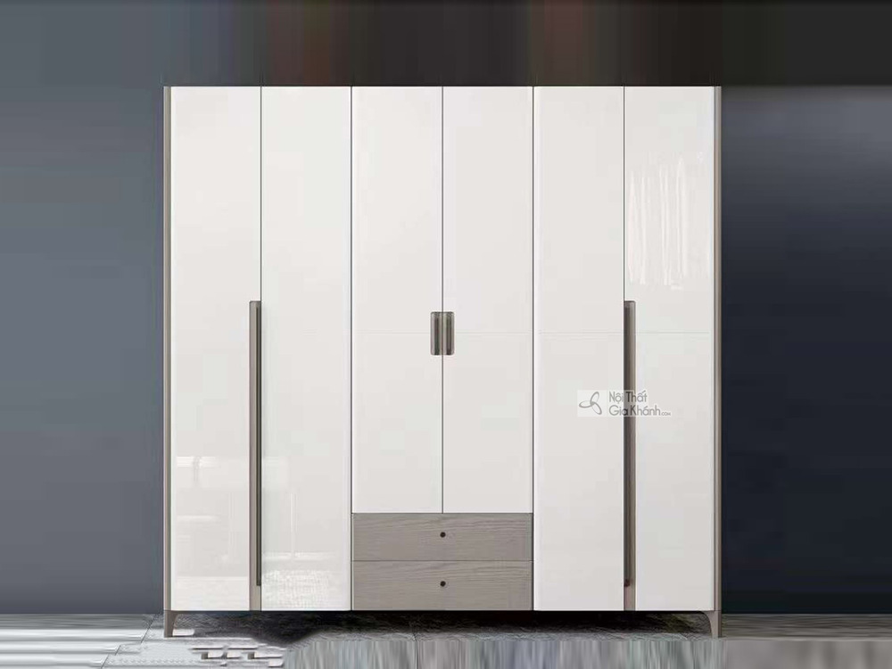 Tủ quần áo 6 cánh hiện đại TU2306-6 được chụp chính diện, nổi bật với thiết kế tối giản và sang trọng. Tủ có sáu cánh cửa…