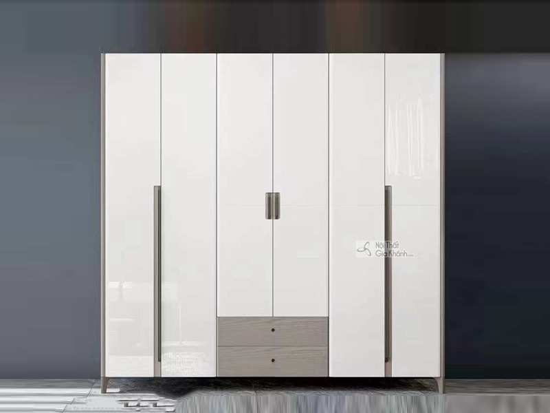 Tủ quần áo 6 cánh hiện đại TU2306-6 được chụp chính diện, nổi bật với thiết kế tối giản và sang trọng. Tủ có sáu cánh cửa…
