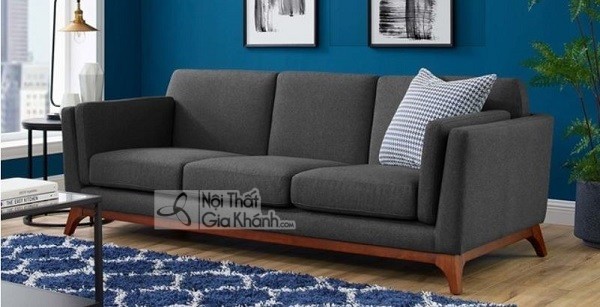 Sofa màu ghi chân gỗ nhập khẩu Malaysia cao cấp