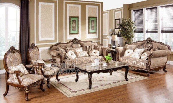Ghế sofa phong cách hoàng gia màu xám