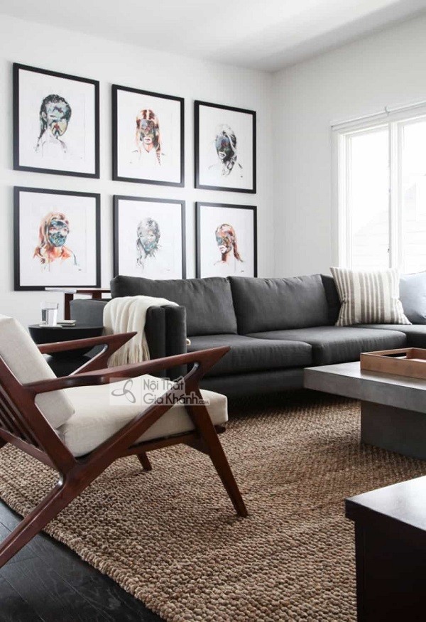 Sofa ghi xám vải phong cách New York trẻ trung