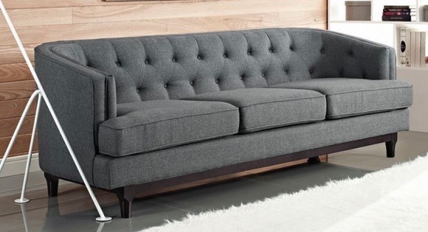 sofa xám chân gỗ
